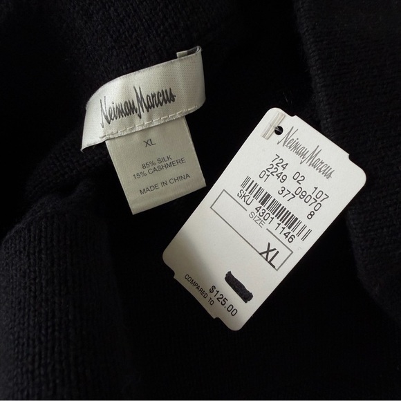 Neiman Marcus Wide-Leg Silk-Cashmere Black Knit Slacks Size XL NWT - Picture 7 of 9